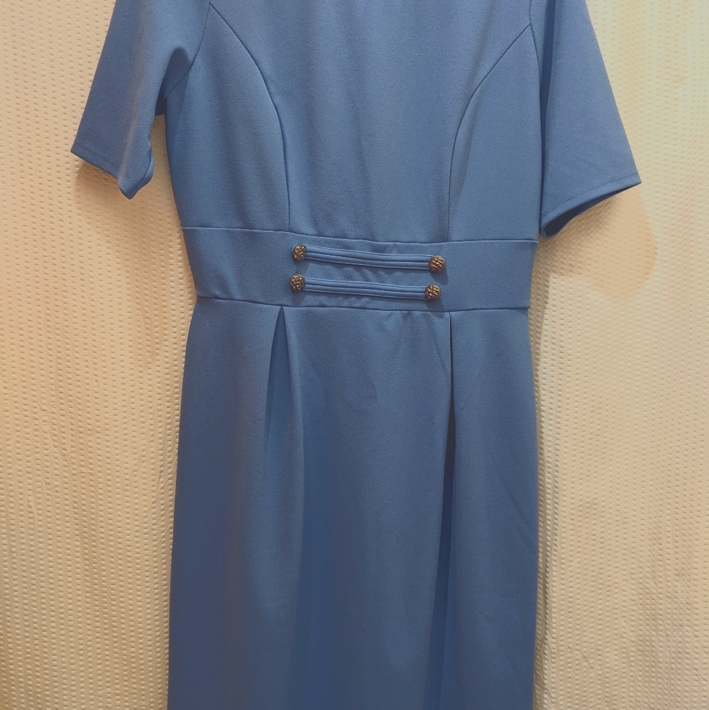 Periwinkle Modest Knee-length Dress